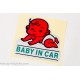 Klistermärke "Baby In Car", vit bakgrund, 120x120mm