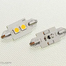 LED-lampa, 37mm, 2 LED 1W Supervit 6000K, Canbus (2st per kit)