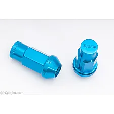 Wheel Nuts, M12 x 1.50, 50 mm, 60°, Aluminium, Blue, 20 Pcs with Adapter and Lock Nut, Rays