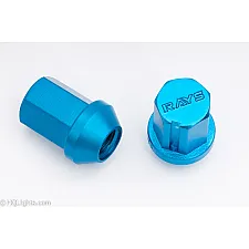 Wheel Nuts, M12 x 1.50 35 mm 60° Aluminium Blue 20 Pcs Incl. Adapter and Lock Nut, Rays Dura Nuts