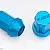 Wheel Nuts, M12 x 1.50 35 mm 60° Aluminium Blue 20 Pcs Incl. Adapter and Lock Nut, Rays Dura Nuts