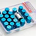 Wheel nuts Rays Dura Nuts M12 x 1,50 35 mm 60°, aluminium, blue, 20 pcs incl. adapter and lock nut