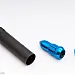 Wheel bullet nuts M12 x 1,50 46 mm 60°, steel, blue, 4 pcs inc. dual adapter