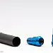 Wheel bullet nuts M12 x 1,50 46 mm 60°, steel, blue, 4 pcs inc. dual adapter