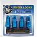 Wheel bullet nuts M12 x 1,50 46 mm 60°, steel, blue, 4 pcs inc. dual adapter