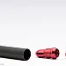 Wheel bullet nuts M12 x 1,50 46 mm 60°, steel, red, 4 pcs inc. dual adapter