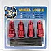 Wheel bullet nuts M12 x 1,50 46 mm 60°, steel, red, 4 pcs inc. dual adapter
