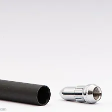 Wheel Bullet Nuts, M12 x 1.25, 46 mm, 60°, Steel, Silver, 4 Pcs with Dual Adapter