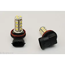LED Bulb, H8, 18 LEDs, 2 Lamps, White 6000K, Weaker Model