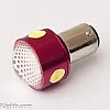 LED-lampa, BA15S (P21W), 4 LED, 4W, blinkers/broms, röd lampa med lins, gult sken, 1st