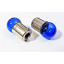 High Performance Bulbs, G18 BA15S P12W 1156, Natural Blue Glass, Xenon-Look White Light, 2 Lamps, Mtec