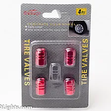 Air Vent Cap, Universal, Aluminum, 4 Pcs, Red