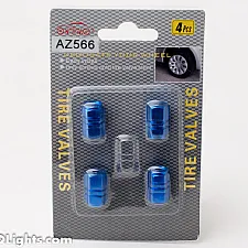 Tire Air Vent Cap, Universal, Aluminum, 4 Pcs, Blue