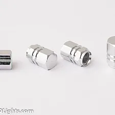 Tire Air Vent Cap, Universal, Aluminum, 4 Pcs, Silver Color