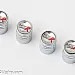 Tire air vent cap, universal, chrome, steel, 4 pcs, VXR