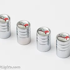 Tire Air Vent Cap, Universal, Chrome, Steel, 4 Pcs, VXR