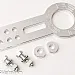 Front racing tow hook kit, anodized aluminum, silver