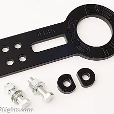 Tow Hook Kit, Front Racing, Anodized Aluminum, Black