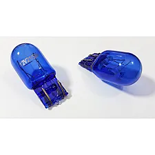 High Performance Bulbs, T20 7443 1881 WY21W, Natural Blue Color Glass, Xenon-Look White Light, 2 Lamps, Mtec