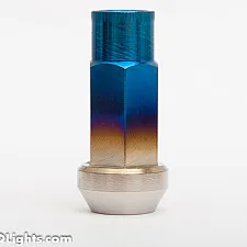 Wheel Nut, M12 x 1.5 50 mm 60° Titanium Blue Rainbow
