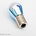 MTec BA15S cornering or brake lamp, white / blue light, silver / rainbow surface, 21W, 1 lamp