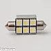 Festoon 37mm, canbus, 6 LED, white 6000K, with heatsink, 1 lamp