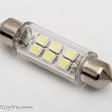 LED Bulb, Festoon C5W 41mm White 6000K, 1 Lamp