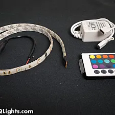LED Strip, RGB Colors, 60 cm, 18 LEDs, With Control Unit and IR Remote