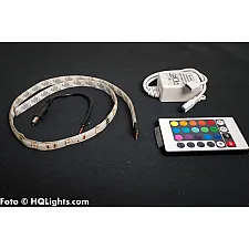 LED Strip, RGB Colors, 60 cm, 18 LEDs, With Control Unit and IR Remote
