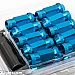 Wheel nuts Muteki M12 x 1,25 48 mm 60°, steel, blue, 20 pcs incl. dual adapter