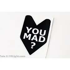 Reflective Sticker, 155x110mm, "You Mad?", JDM