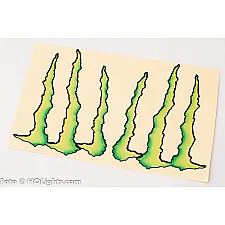 Sticker, Green, 85x110mm, 2-Pack, Monster Energy Logo