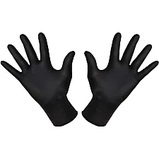 Nitrile Gloves XS Black 100 Pieces Secure Grip Chemical Protection, Monster Shine