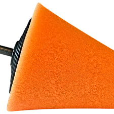 Polishing Cone Medium Hardness 80mm Diameter Open-Cell Foam Shaft Mount, Royal Pads