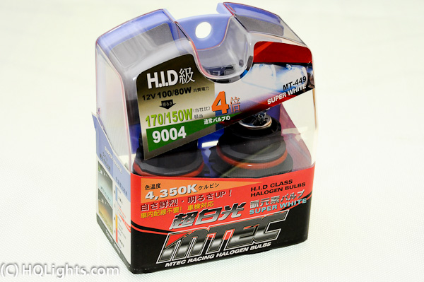 MTec 9004 Super White halogen bulbs, Racing 100/80W 4350K