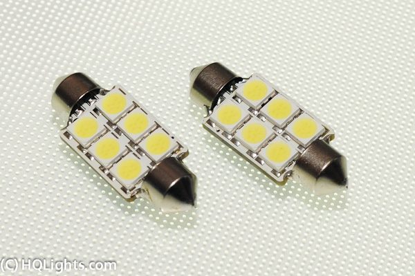 Mtec festoon C5W LED bulb kit, 37mm, 1W Super White 6000K, Canbus, 2 pcs