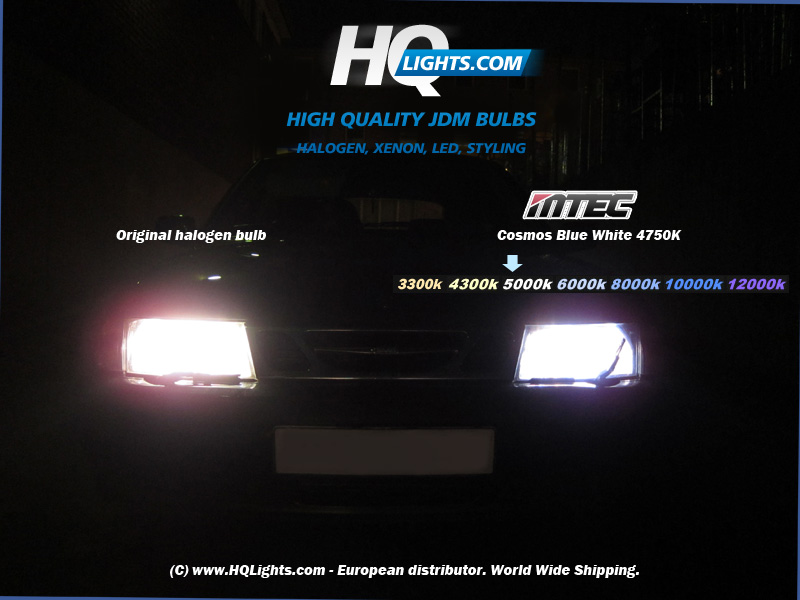 Mtec 9007 Cosmos Blue White halogen bulbs, 65/55W, 4750K