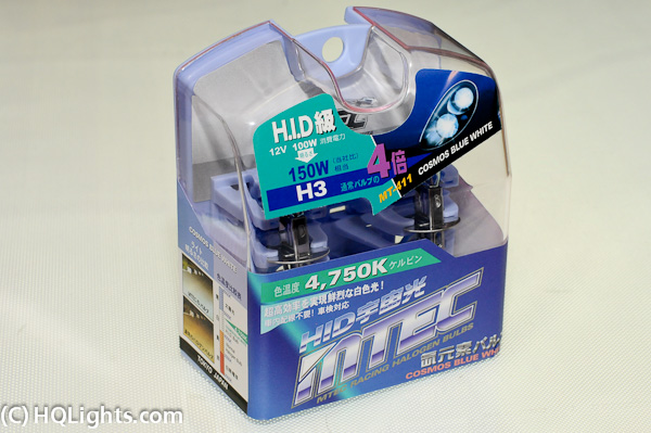 Mtec H3 Cosmos Blue White halogen bulbs, Racing 100W 4750K