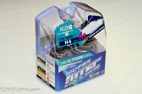 Mtec H4 Racing Halogen Bulbs Cosmos Blue White, 4750K, 100/90W