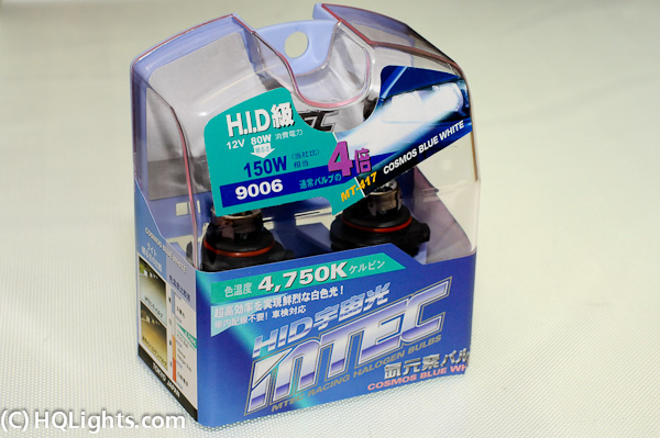 Mtec 9006 HB4 Halogen Bulbs Cosmos Blue White, 4750K, Racing 80W
