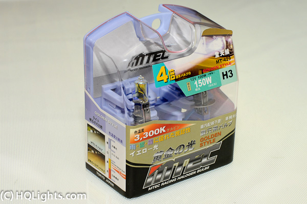 Mtec H3 Golden Style halogen bulbs, Racing 100W 3300K