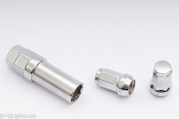 Wheel nuts M12 x 1,25 33 mm 60°, steel, silver, 16 pcs inc. dual adapter