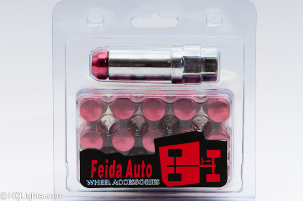 Wheel nuts M12 x 1,50 33 mm 60°, steel, red, 16 pcs inc. dual adapter
