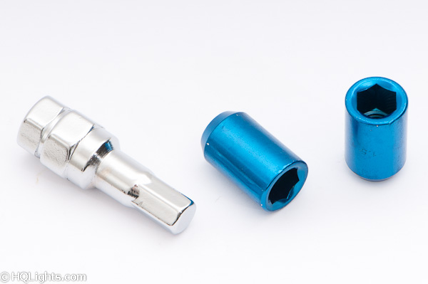 Wheel nuts M12 x 1,5 33 mm 60°, steel, open, blue, 16 pcs inc. dual adapter