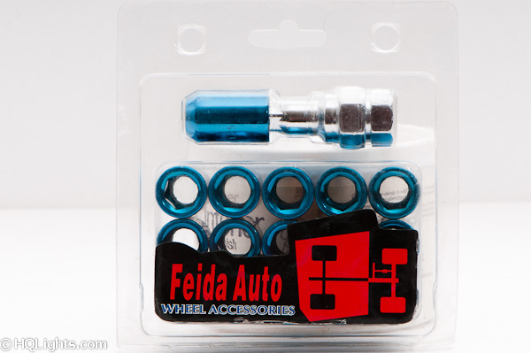 Wheel nuts M12 x 1,5 33 mm 60°, steel, open, blue, 16 pcs inc. dual adapter