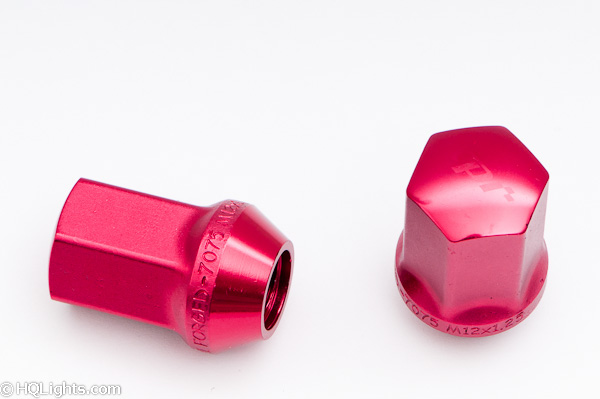 Wheel nuts - genuine TPI XR Nuts M12 35mm 60°, aluminium, red, 20 pcs incl. adapter