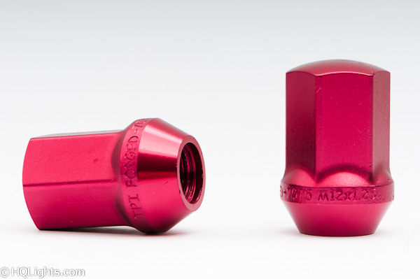 Wheel nuts - genuine TPI XR Nuts M12 35mm 60°, aluminium, red, 20 pcs incl. adapter
