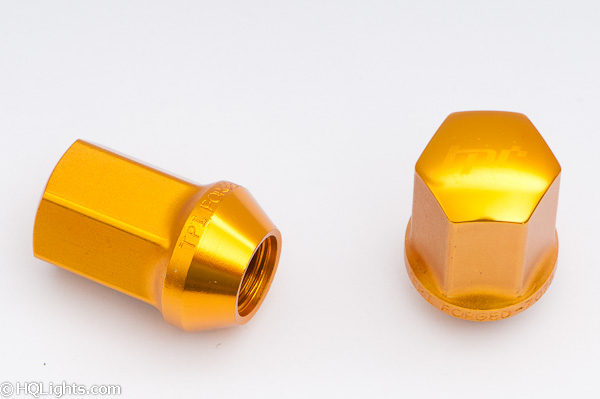 Wheel nuts - genuine TPI XR Nuts M12 35mm 60°, aluminium, golden, 20 pcs incl. adapter