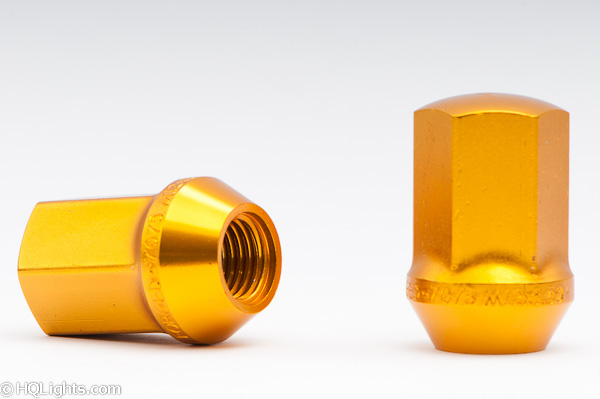 Wheel nuts - genuine TPI XR Nuts M12 35mm 60°, aluminium, golden, 20 pcs incl. adapter