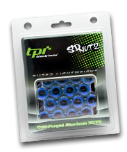 Wheel TPI SD Nuts M12 x 1,50 33 mm 60°, aluminium, blue, 20 pcs incl. adapter